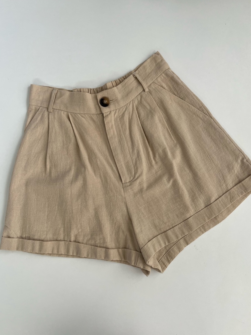 High-Waist Pleated Shorts